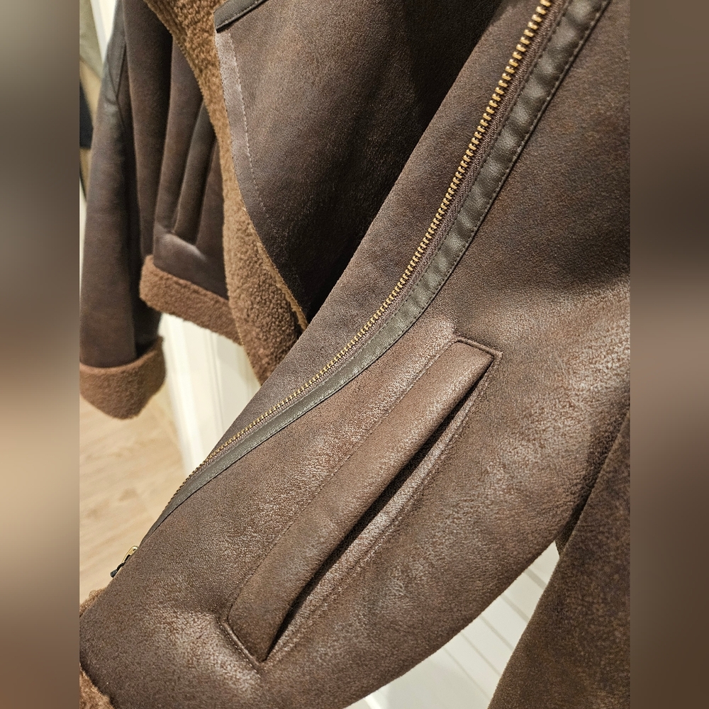 Zara NWT shearling jacket XS - Picture 10 of 11